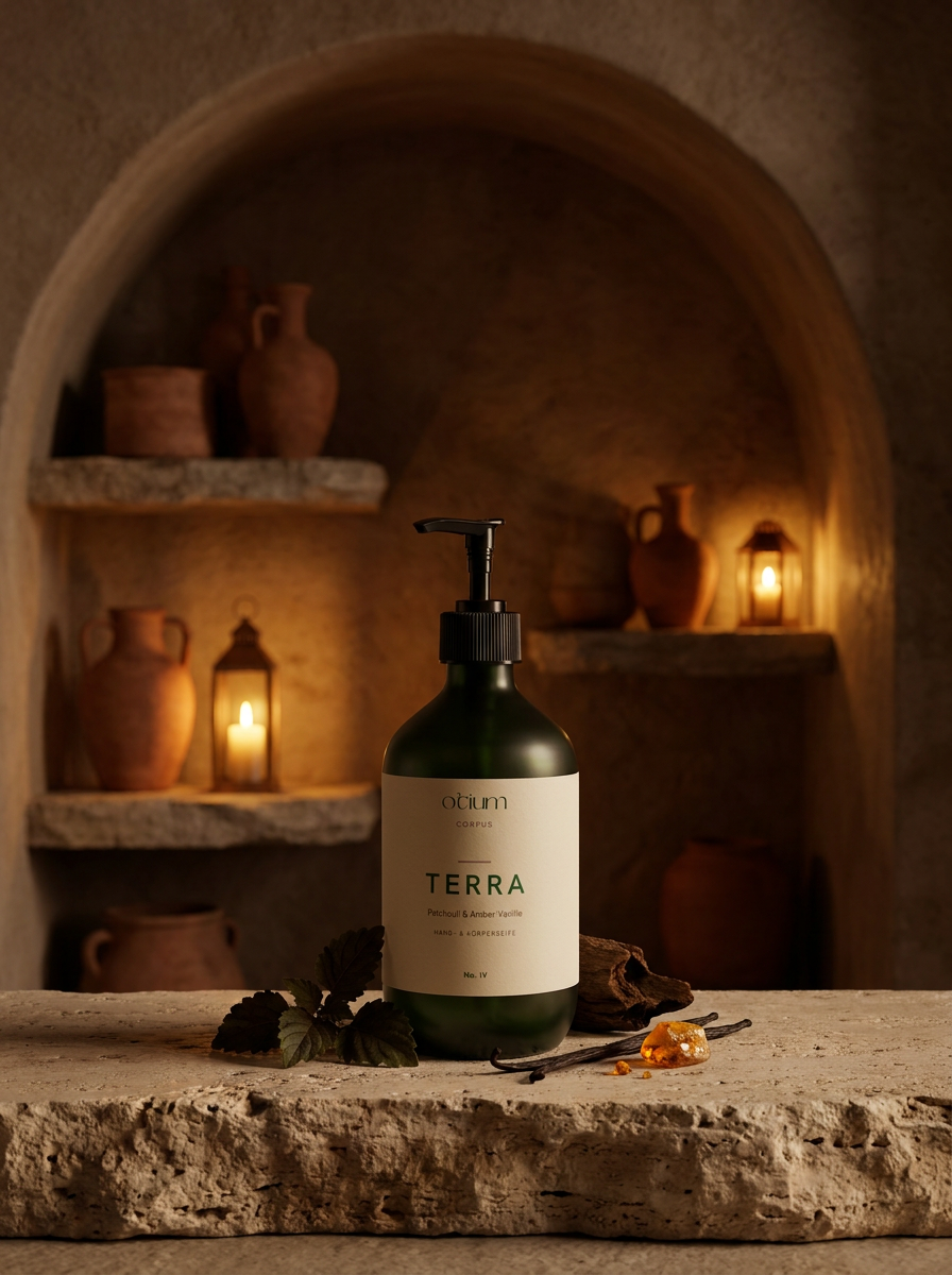Terra — Hand- & Körperseife, Patchouli & Amber-Vanille